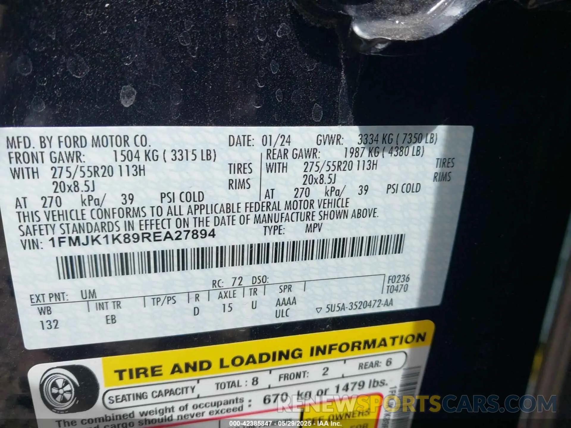 9 Photograph of a damaged car 1FMJK1K89REA27894 FORD EXPEDITION 2024