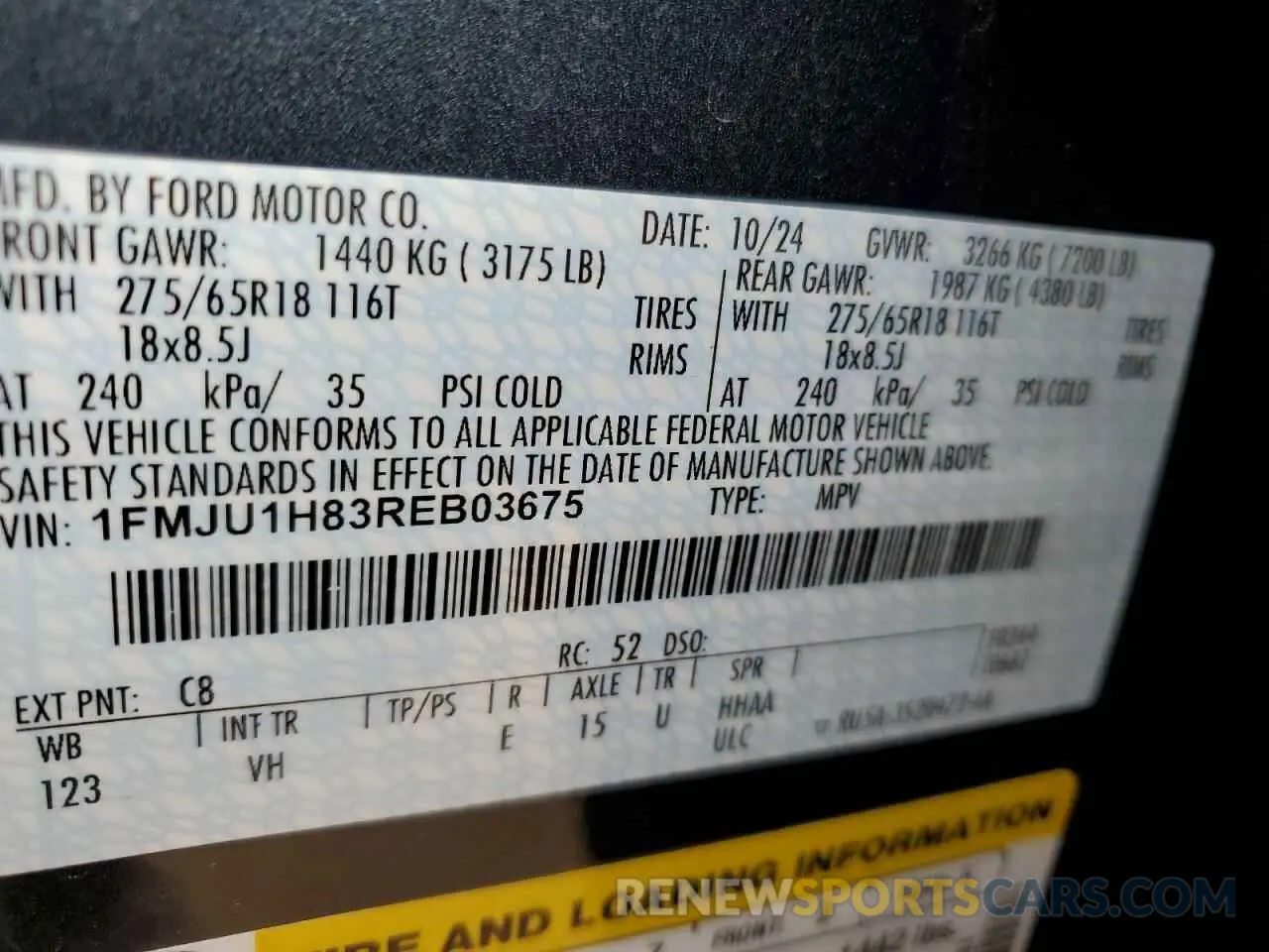 13 Photograph of a damaged car 1FMJU1H83REB03675 FORD EXPEDITION 2024