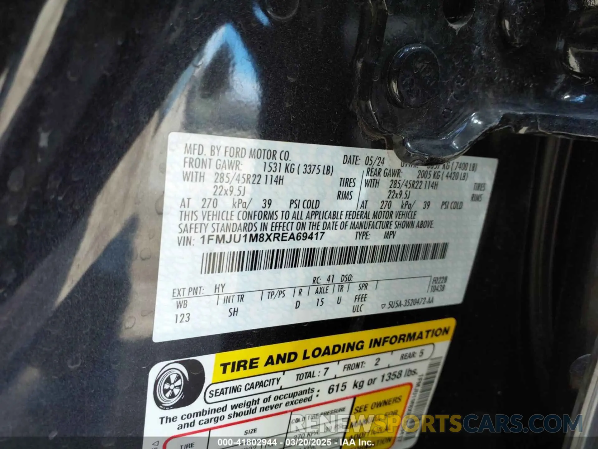 9 Photograph of a damaged car 1FMJU1M8XREA69417 FORD EXPEDITION 2024