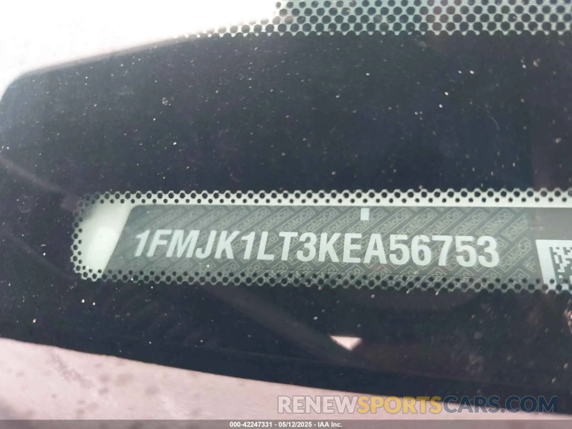 9 Photograph of a damaged car 1FMJK1LT3KEA56753 FORD EXPEDITION MAX 2019