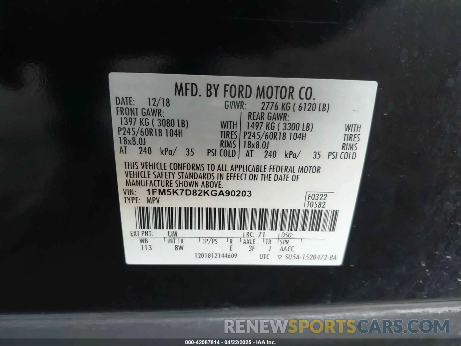 9 Photograph of a damaged car 1FM5K7D82KGA90203 FORD EXPLORER 2019