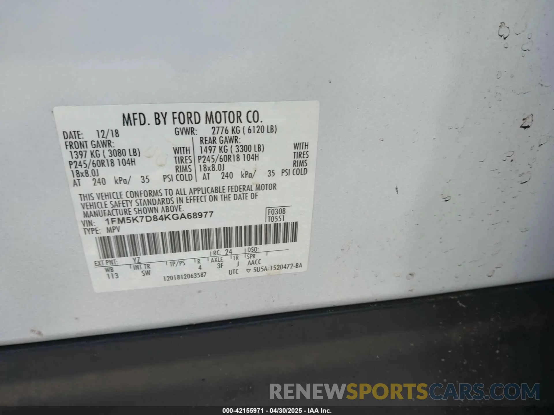 9 Photograph of a damaged car 1FM5K7D84KGA68977 FORD EXPLORER 2019