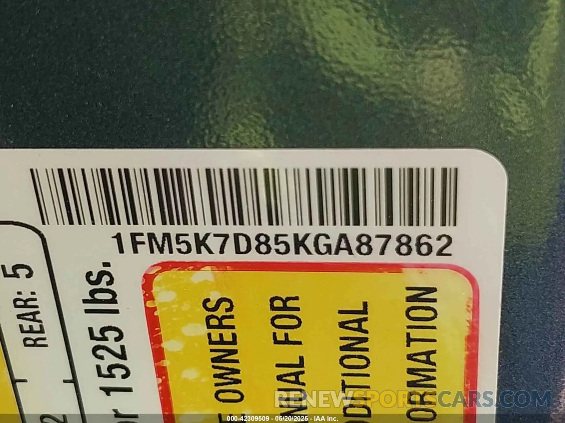 9 Photograph of a damaged car 1FM5K7D85KGA87862 FORD EXPLORER 2019