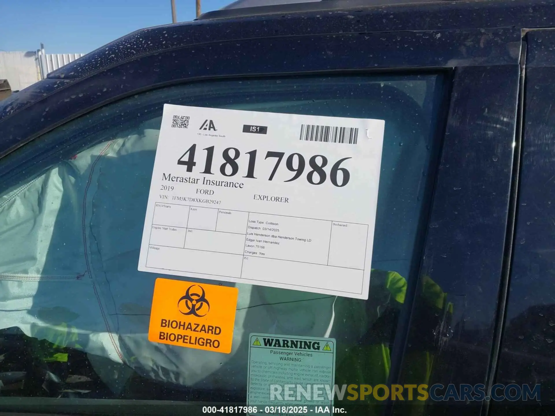 7 Photograph of a damaged car 1FM5K7D8XKGB29247 FORD EXPLORER 2019