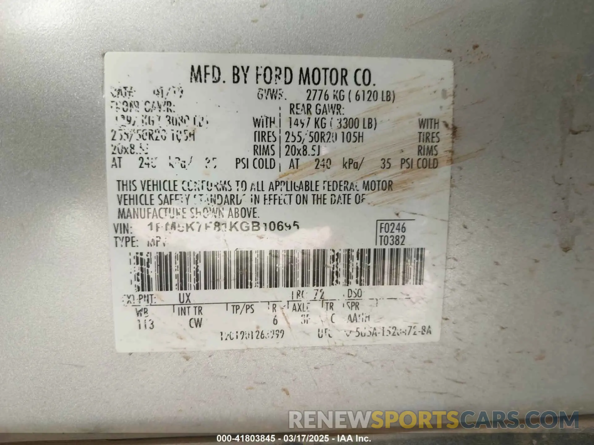 9 Photograph of a damaged car 1FM5K7F81KGB10695 FORD EXPLORER 2019