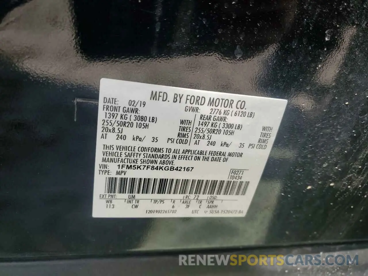 14 Photograph of a damaged car 1FM5K7F84KGB42167 FORD EXPLORER 2019