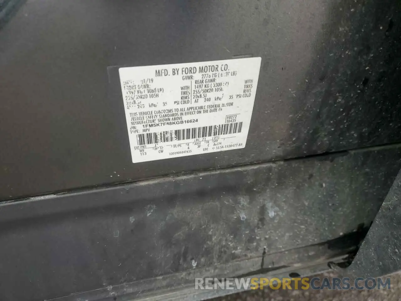 13 Photograph of a damaged car 1FM5K7F88KGB16624 FORD EXPLORER 2019