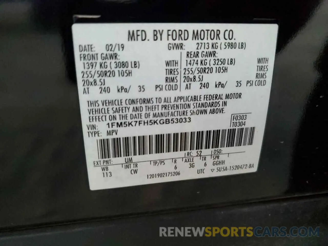 15 Photograph of a damaged car 1FM5K7FH5KGB53033 FORD EXPLORER 2019
