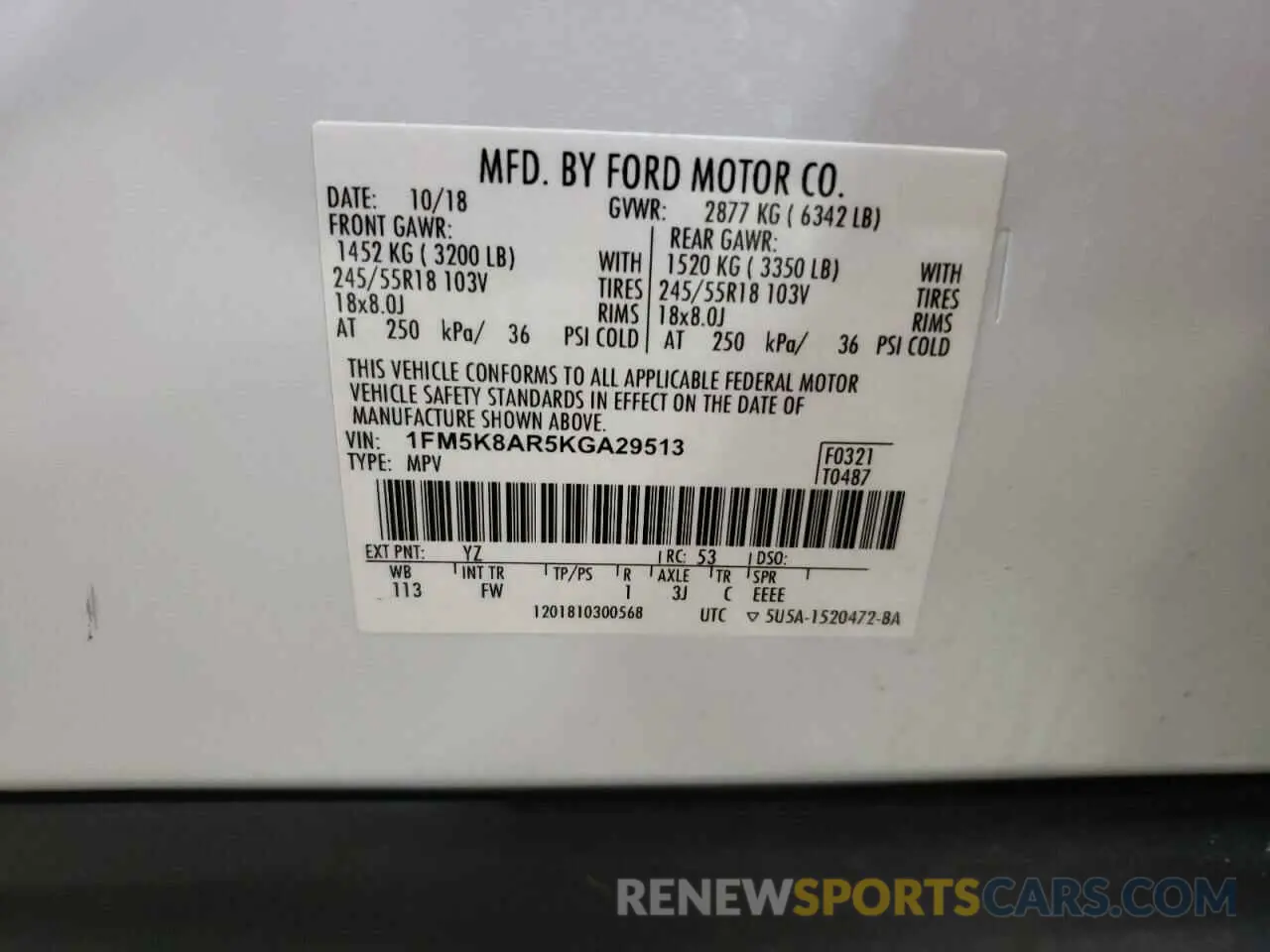 14 Photograph of a damaged car 1FM5K8AR5KGA29513 FORD EXPLORER 2019