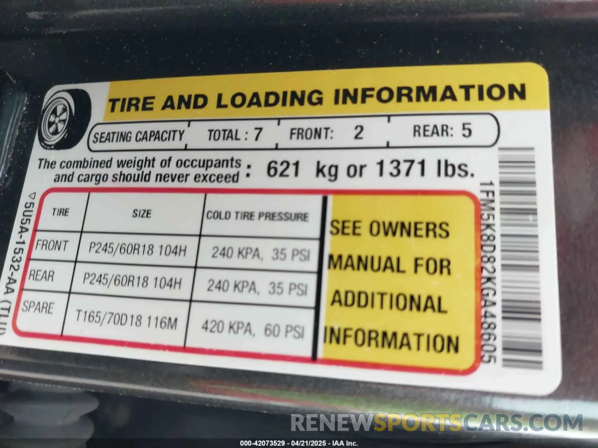 9 Photograph of a damaged car 1FM5K8D82KGA48605 FORD EXPLORER 2019