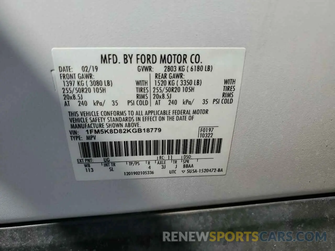 13 Photograph of a damaged car 1FM5K8D82KGB18779 FORD EXPLORER 2019