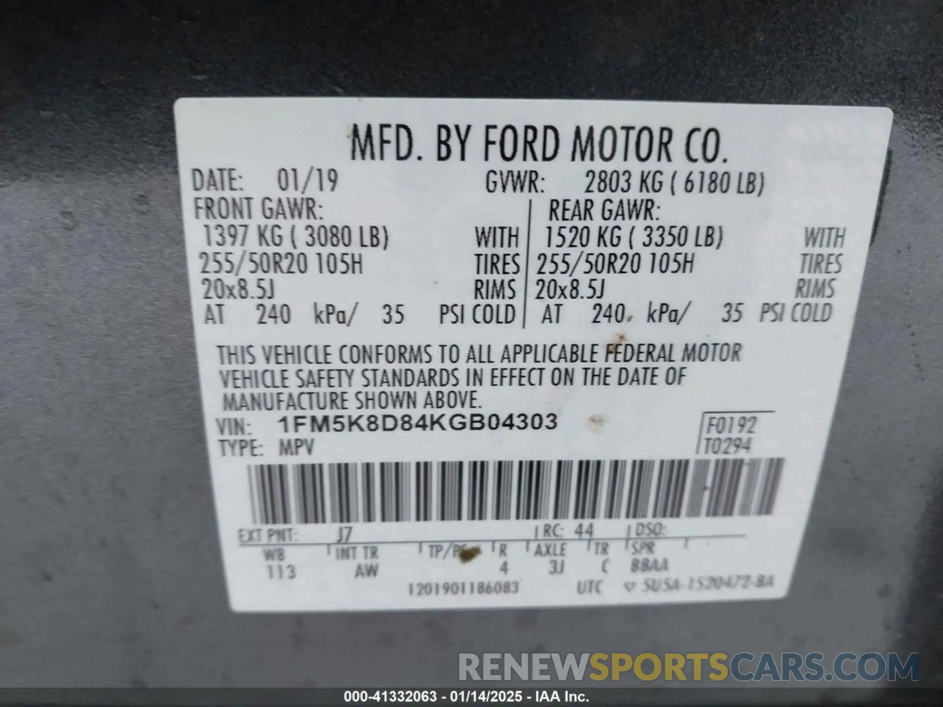 9 Photograph of a damaged car 1FM5K8D84KGB04303 FORD EXPLORER 2019