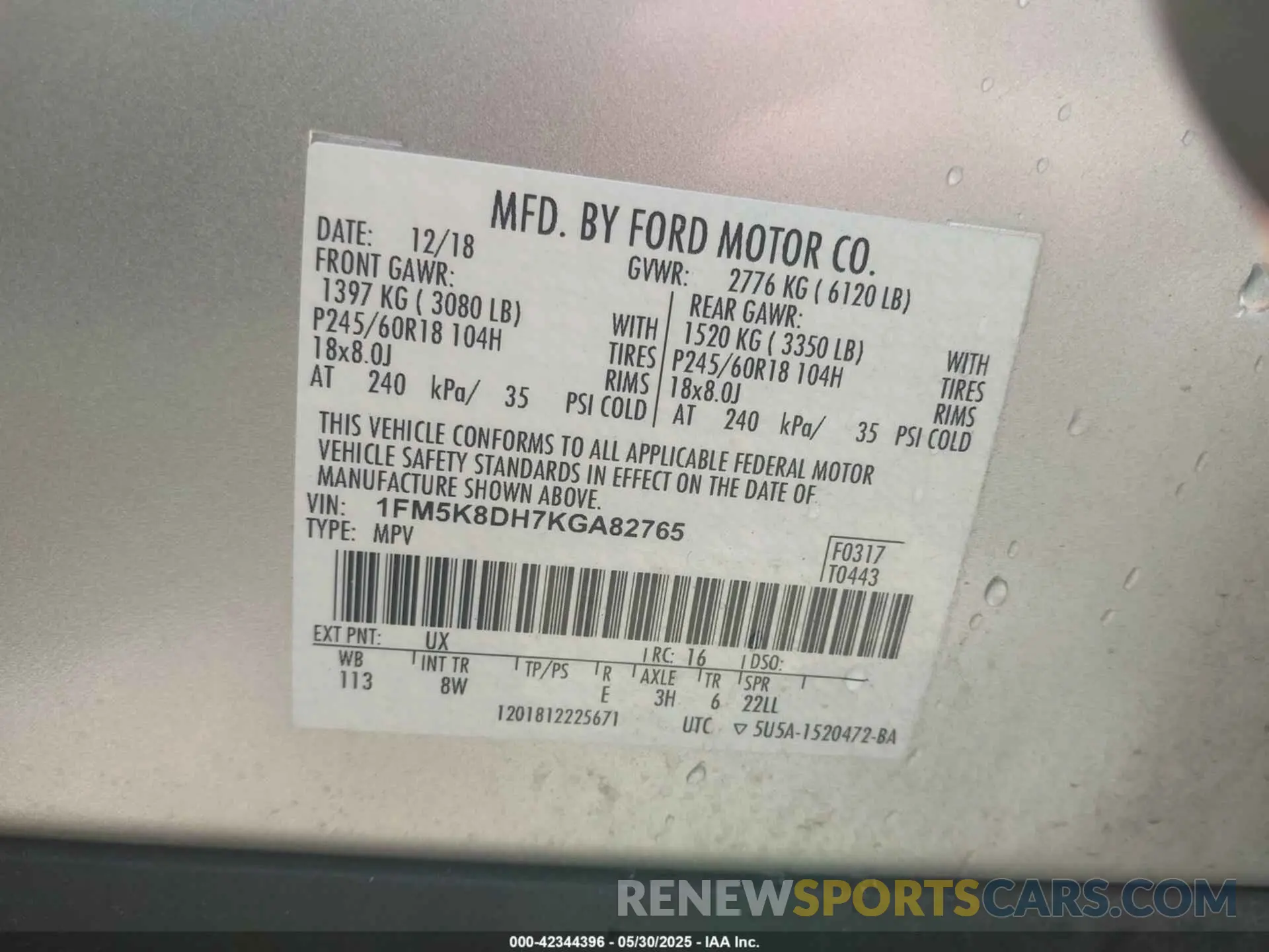 9 Photograph of a damaged car 1FM5K8DH7KGA82765 FORD EXPLORER 2019