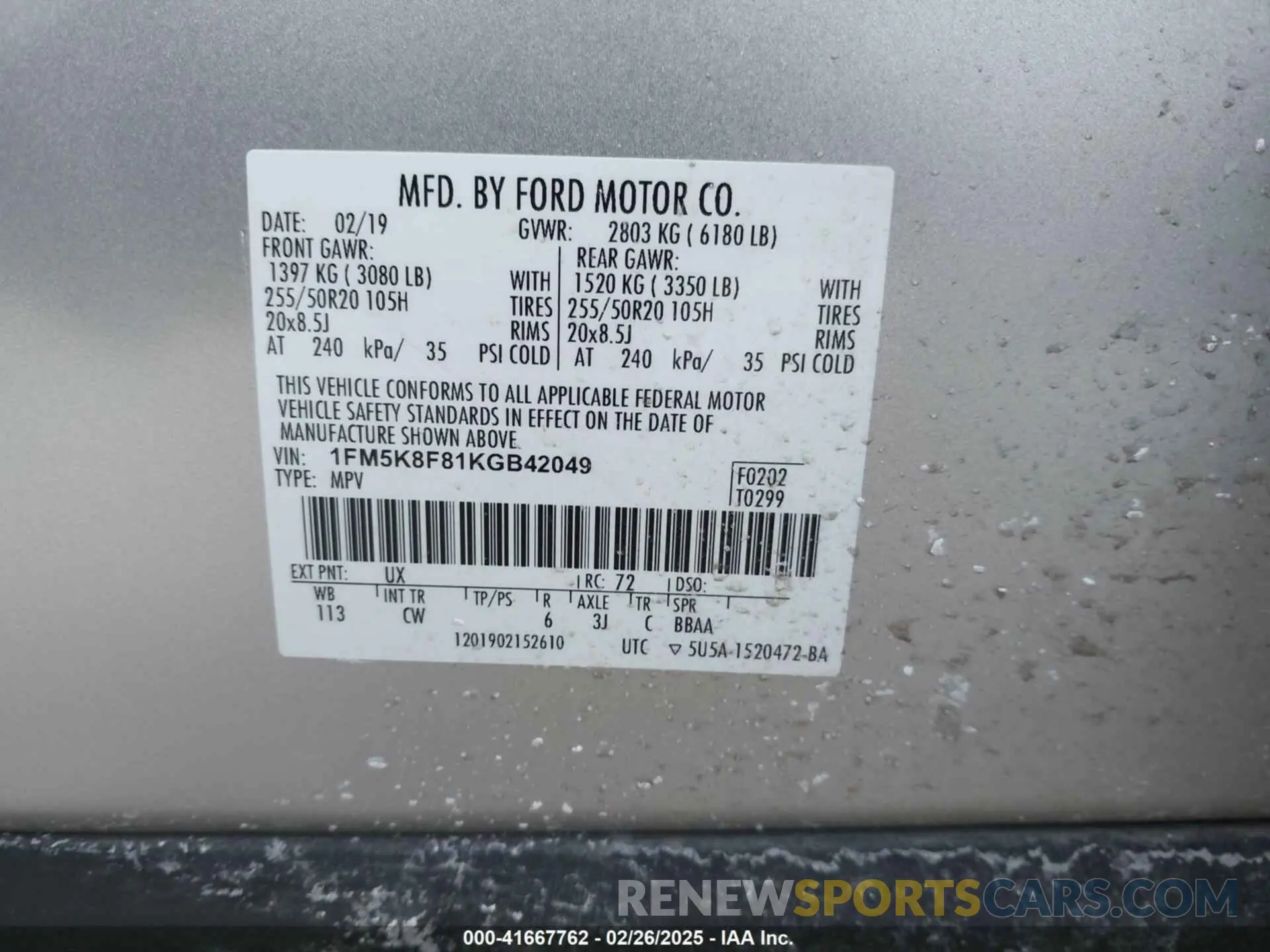9 Photograph of a damaged car 1FM5K8F81KGB42049 FORD EXPLORER 2019