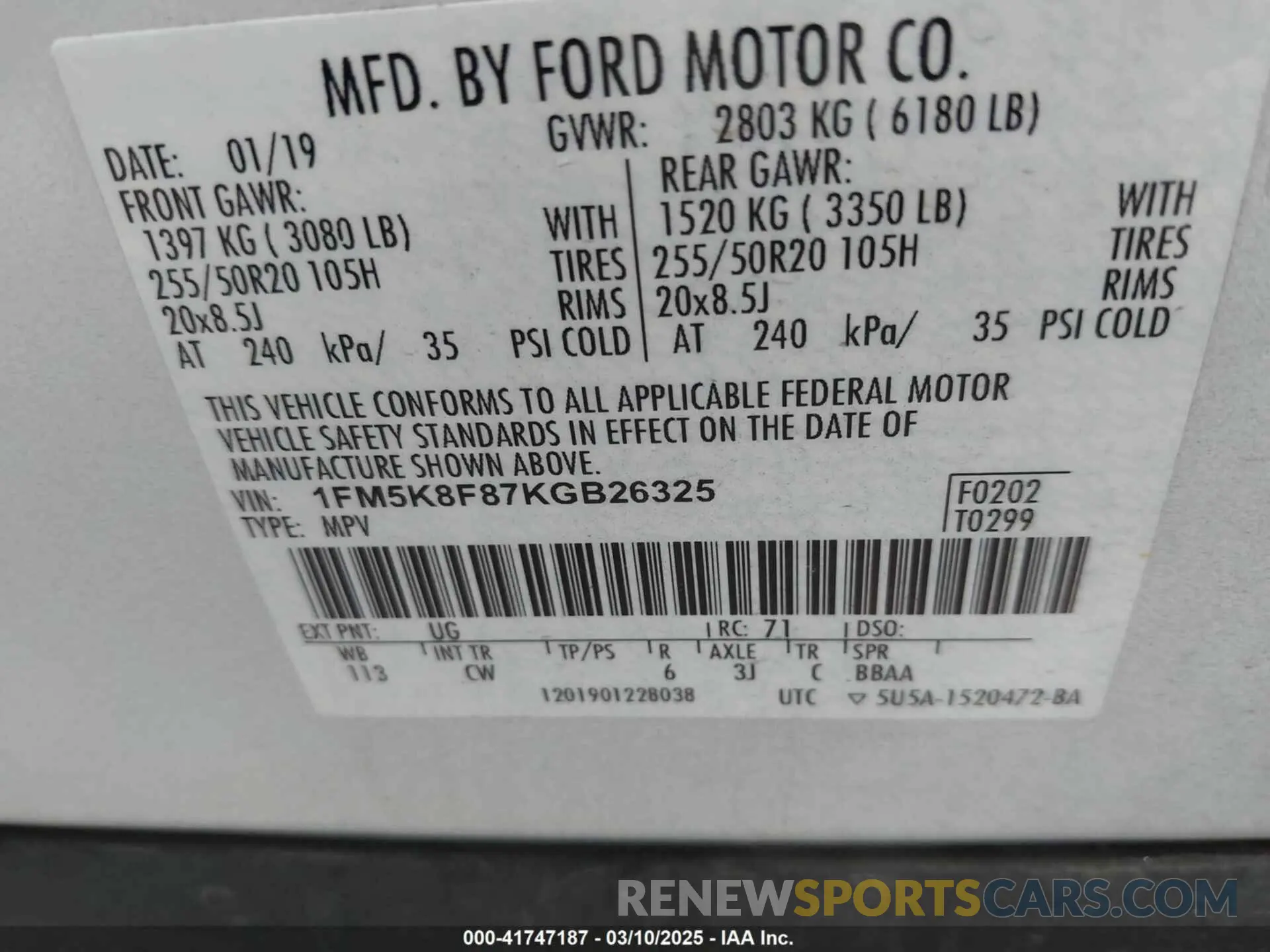 9 Photograph of a damaged car 1FM5K8F87KGB26325 FORD EXPLORER 2019