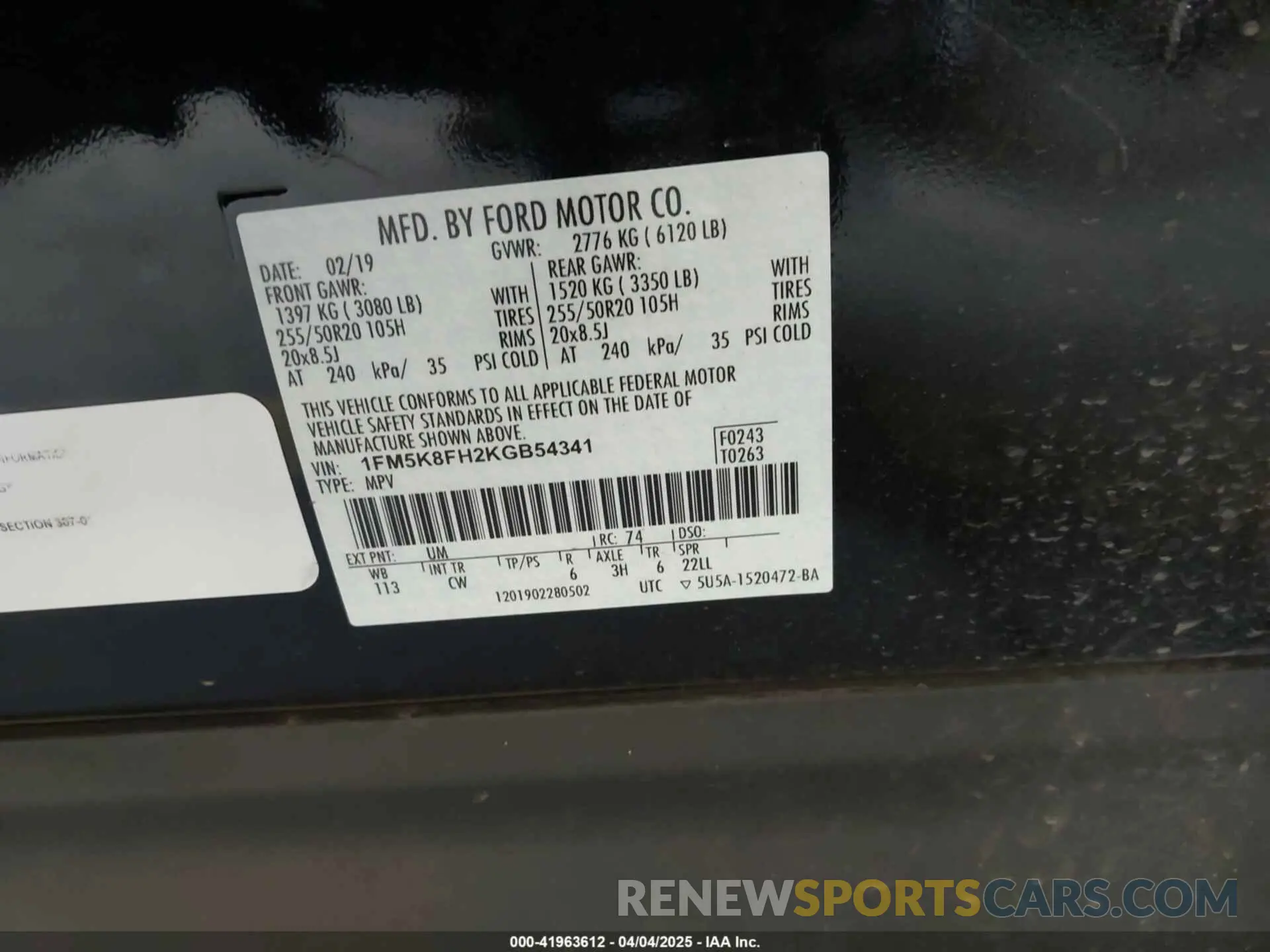 9 Photograph of a damaged car 1FM5K8FH2KGB54341 FORD EXPLORER 2019