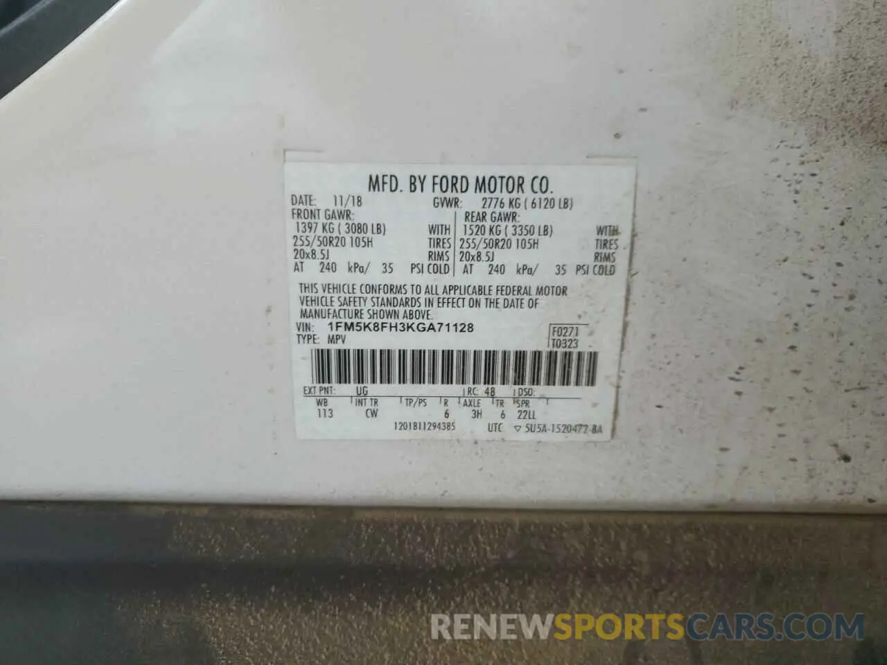 14 Photograph of a damaged car 1FM5K8FH3KGA71128 FORD EXPLORER 2019