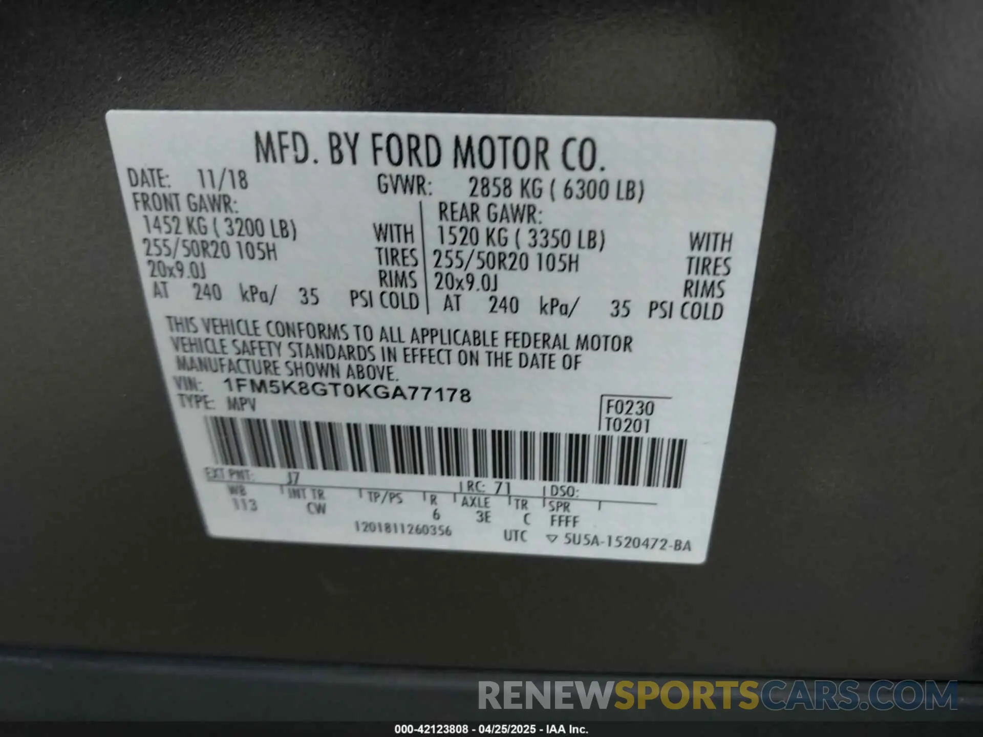 9 Photograph of a damaged car 1FM5K8GT0KGA77178 FORD EXPLORER 2019