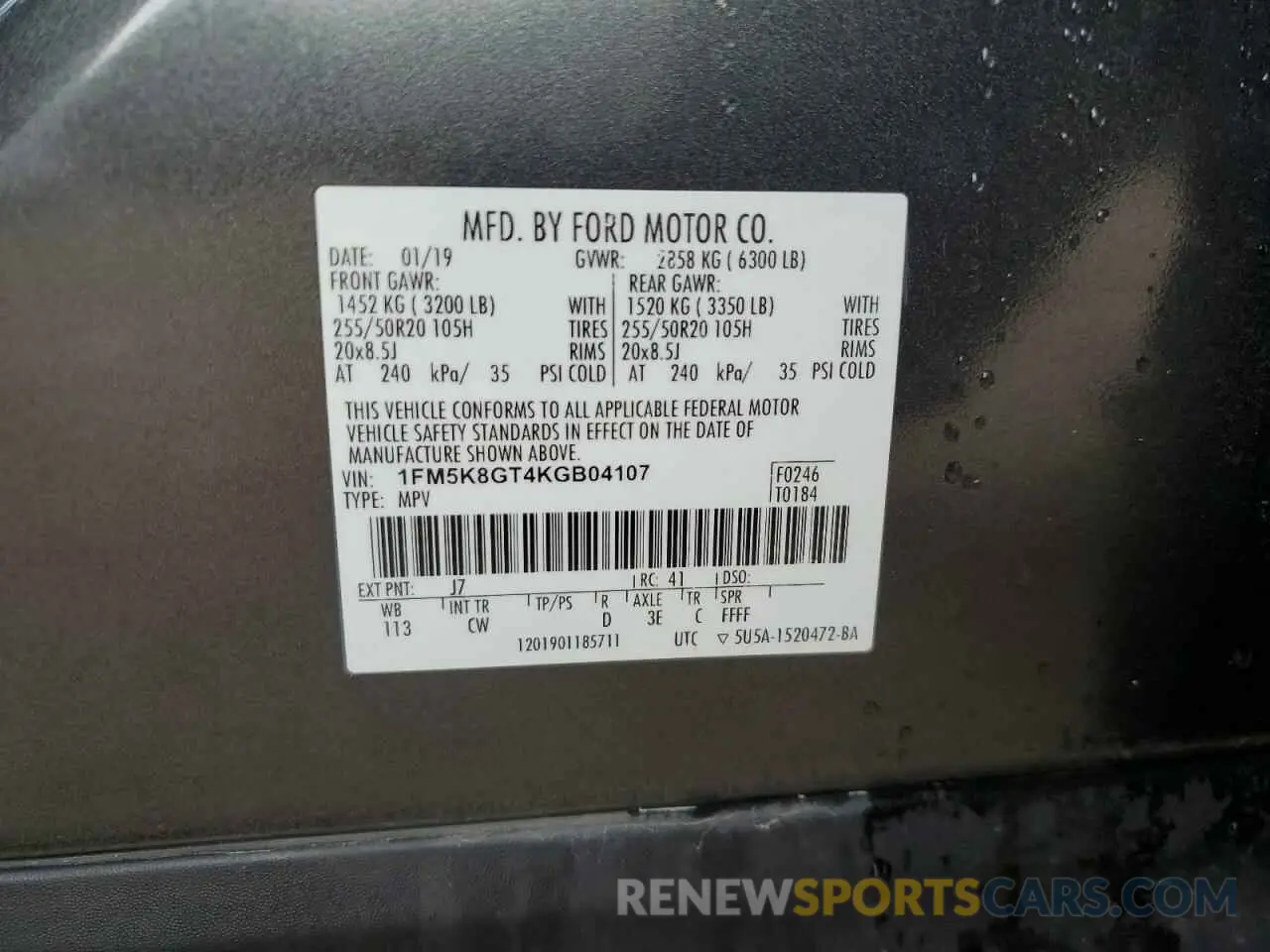 14 Photograph of a damaged car 1FM5K8GT4KGB04107 FORD EXPLORER 2019