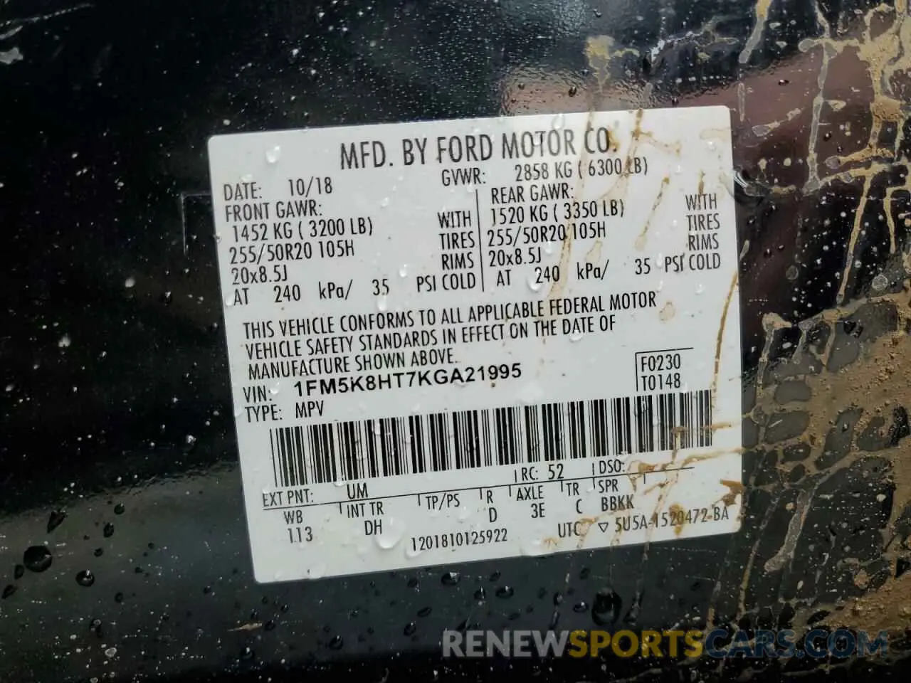 14 Photograph of a damaged car 1FM5K8HT7KGA21995 FORD EXPLORER 2019