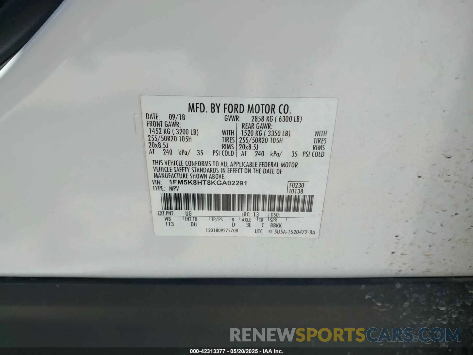 9 Photograph of a damaged car 1FM5K8HT8KGA02291 FORD EXPLORER 2019