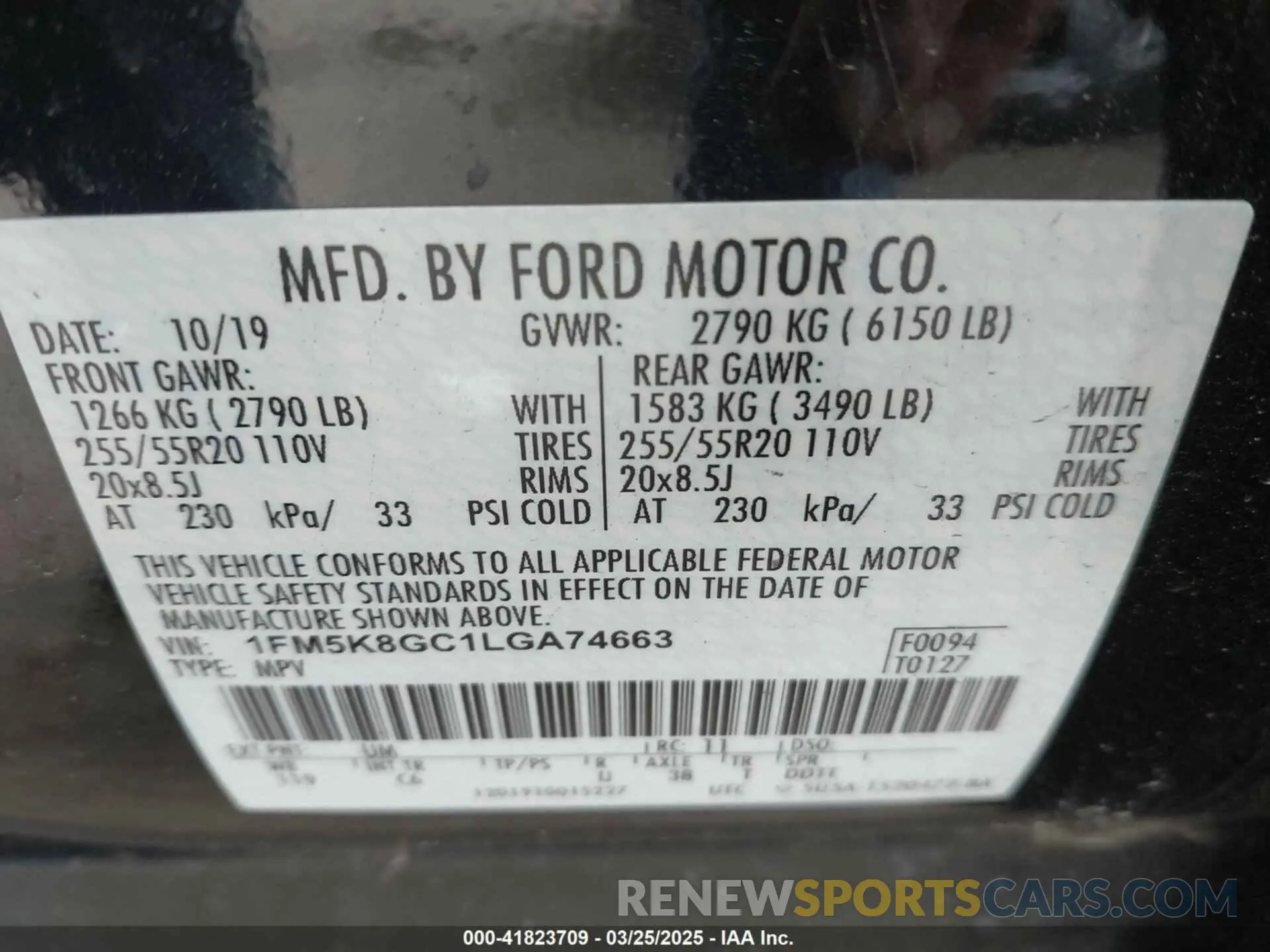 9 Photograph of a damaged car 1FM5K8GC1LGA74663 FORD EXPLORER 2020