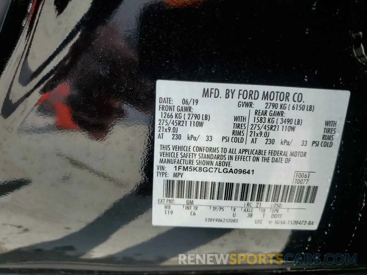 14 Photograph of a damaged car 1FM5K8GC7LGA09641 FORD EXPLORER 2020