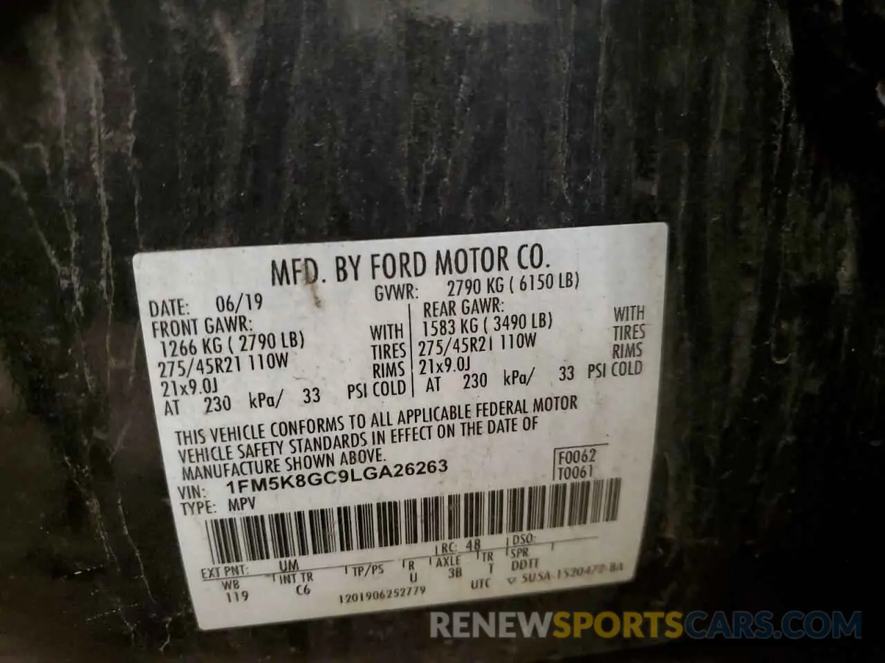 13 Photograph of a damaged car 1FM5K8GC9LGA26263 FORD EXPLORER 2020