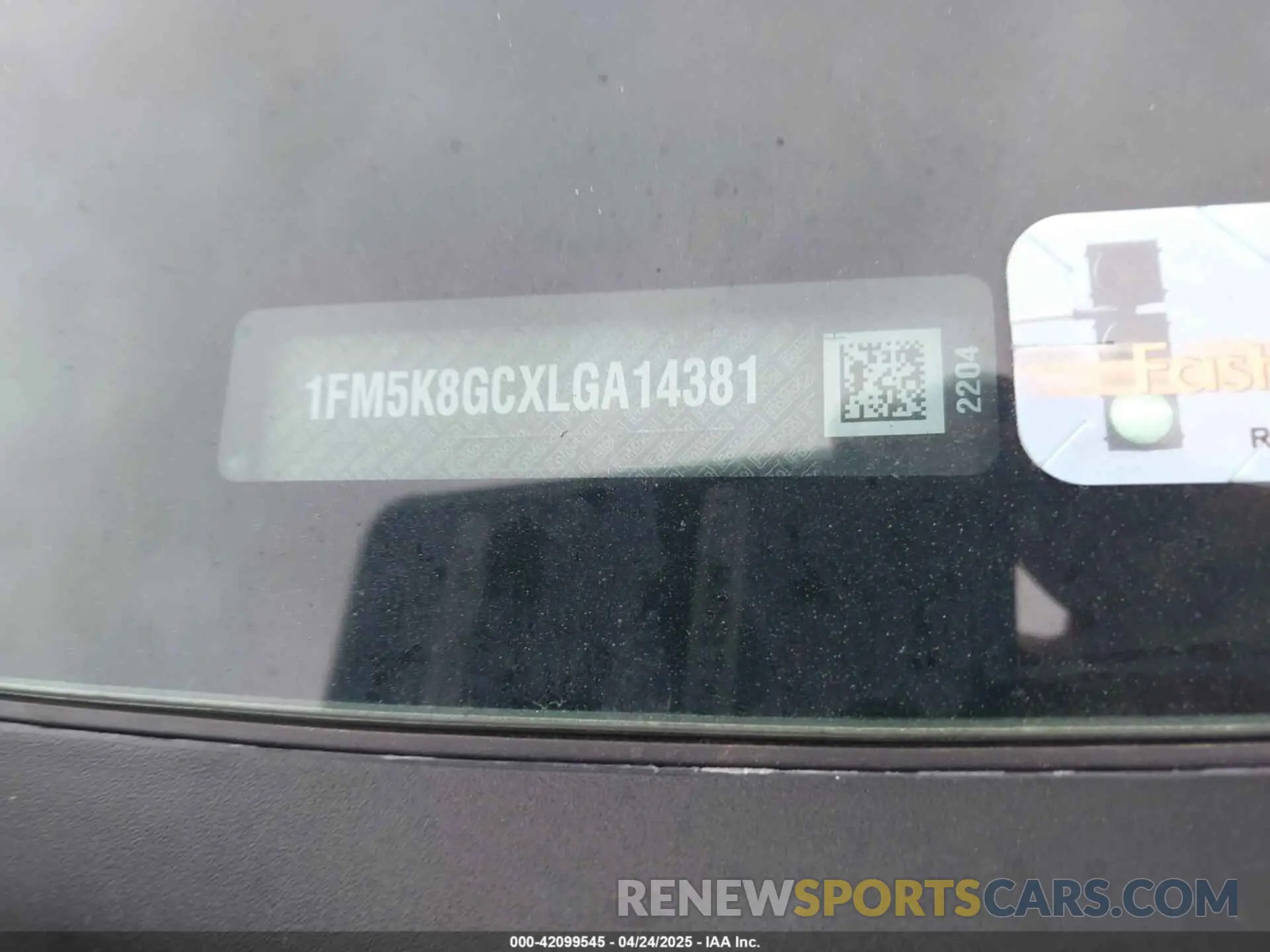 9 Photograph of a damaged car 1FM5K8GCXLGA14381 FORD EXPLORER 2020