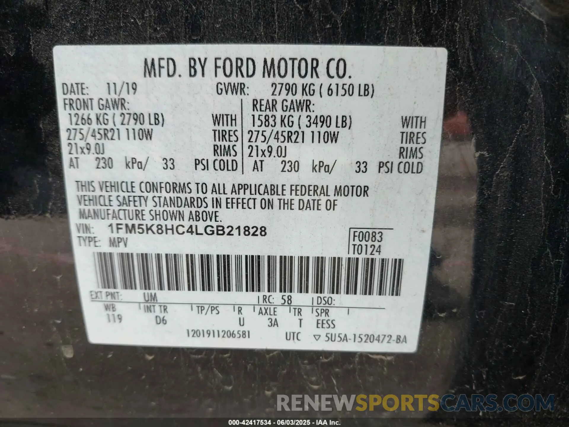 9 Photograph of a damaged car 1FM5K8HC4LGB21828 FORD EXPLORER 2020