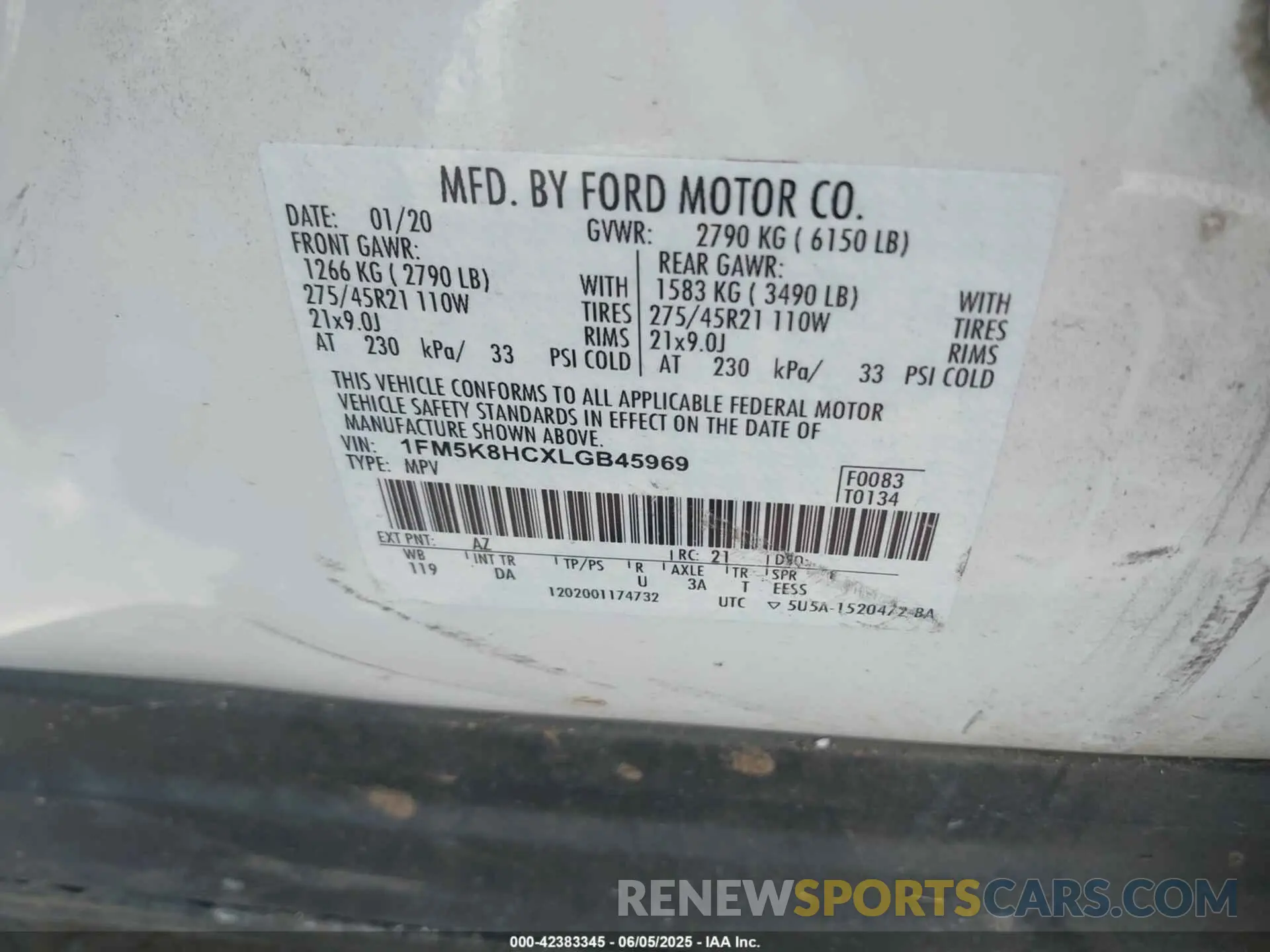 9 Photograph of a damaged car 1FM5K8HCXLGB45969 FORD EXPLORER 2020