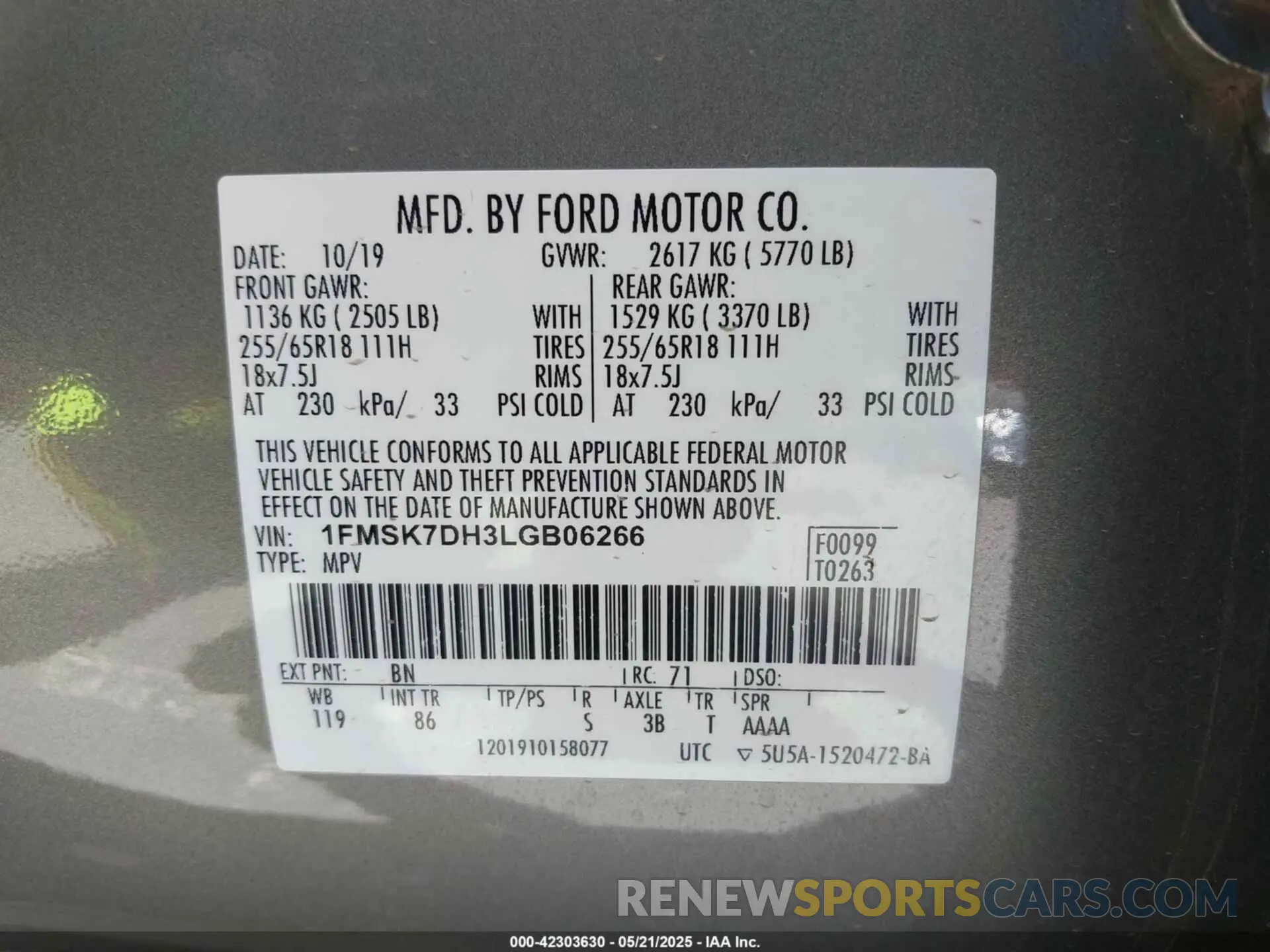 9 Photograph of a damaged car 1FMSK7DH3LGB06266 FORD EXPLORER 2020