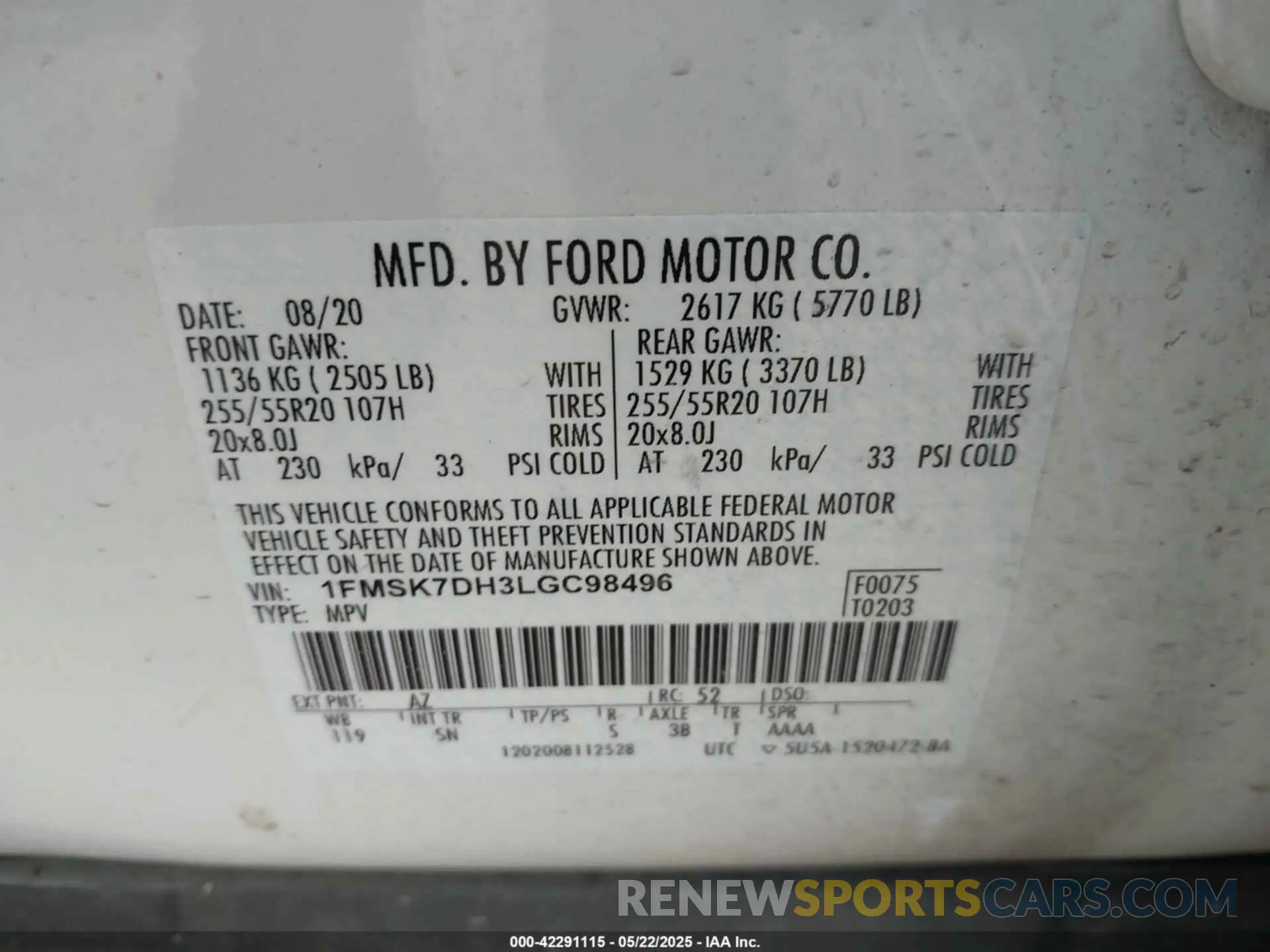 9 Photograph of a damaged car 1FMSK7DH3LGC98496 FORD EXPLORER 2020