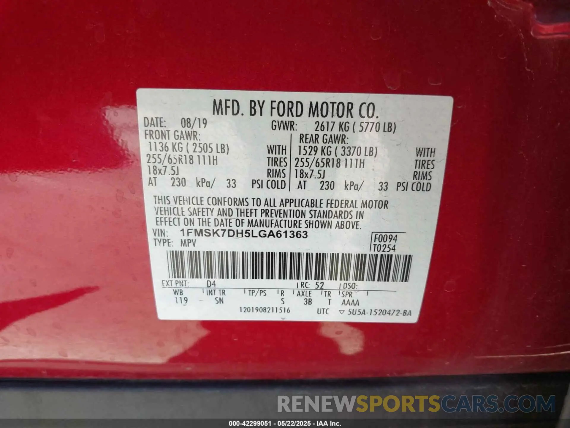 9 Photograph of a damaged car 1FMSK7DH5LGA61363 FORD EXPLORER 2020
