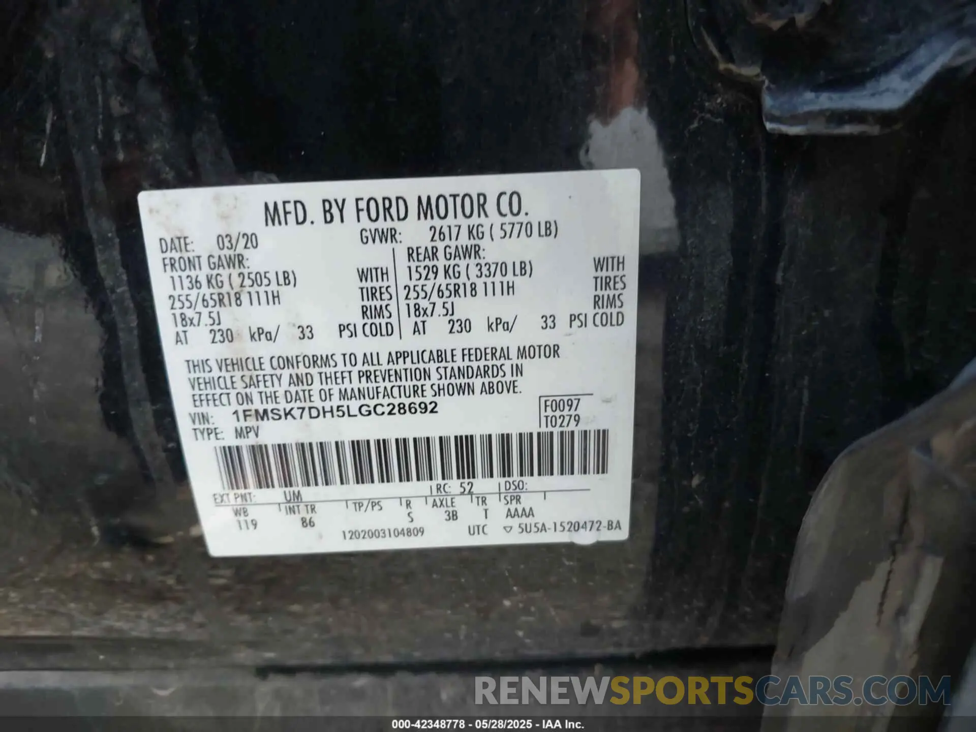 9 Photograph of a damaged car 1FMSK7DH5LGC28692 FORD EXPLORER 2020