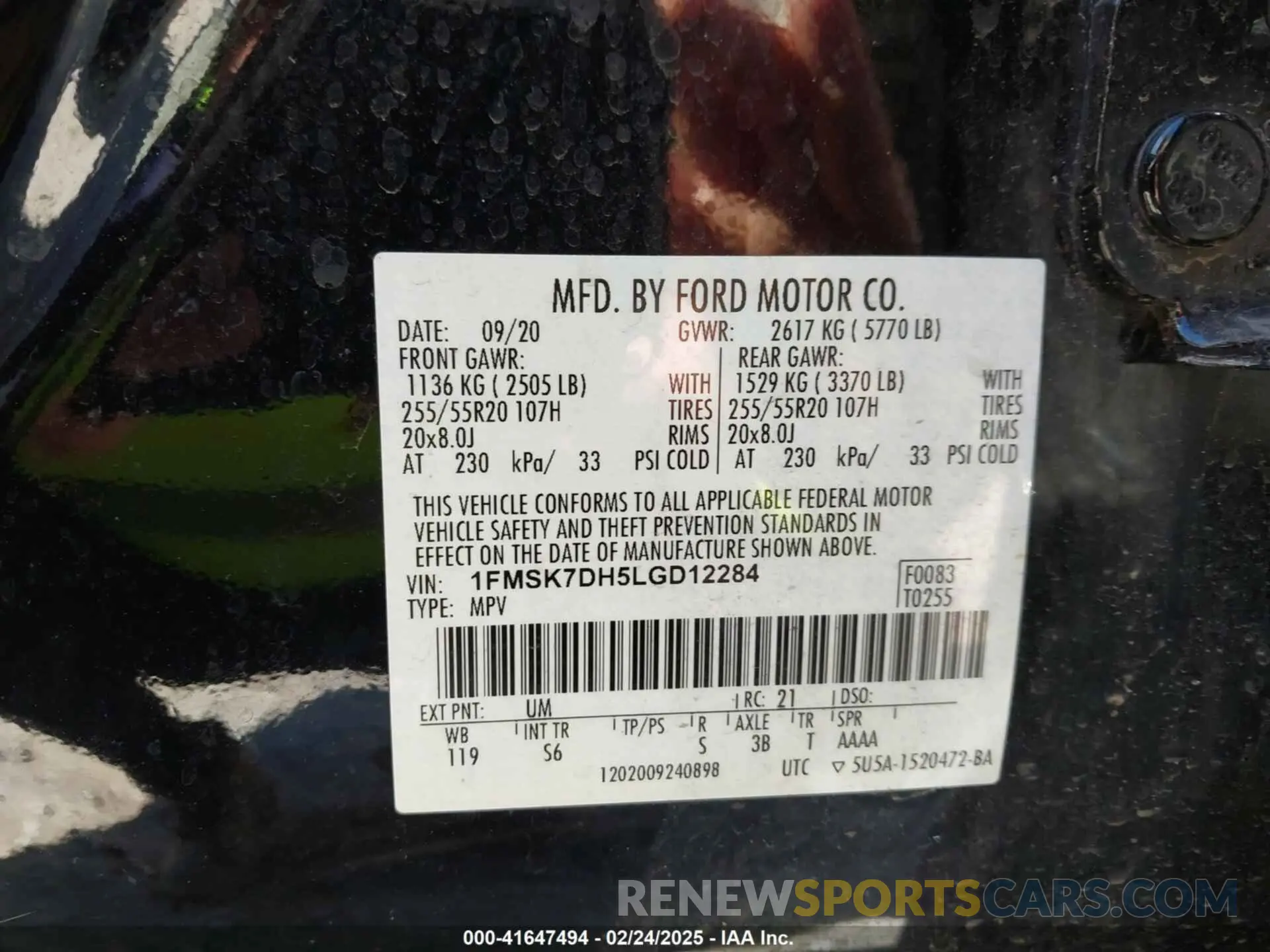 9 Photograph of a damaged car 1FMSK7DH5LGD12284 FORD EXPLORER 2020