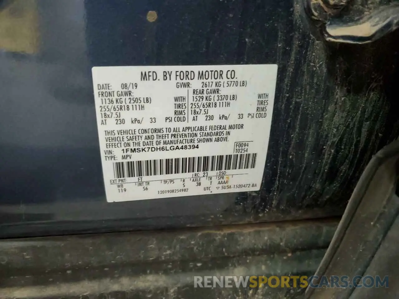 14 Photograph of a damaged car 1FMSK7DH6LGA48394 FORD EXPLORER 2020