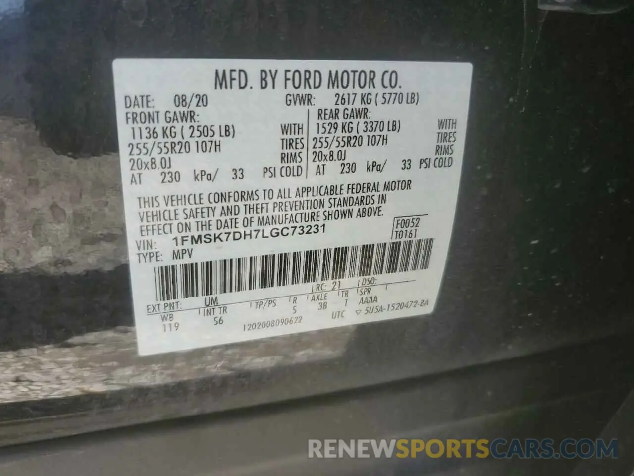 15 Photograph of a damaged car 1FMSK7DH7LGC73231 FORD EXPLORER 2020
