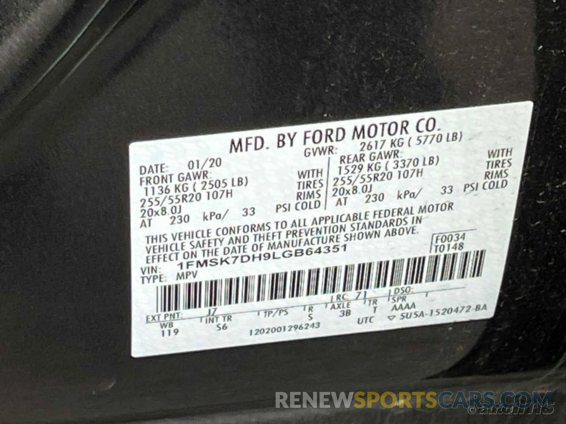 9 Photograph of a damaged car 1FMSK7DH9LGB64351 FORD EXPLORER 2020