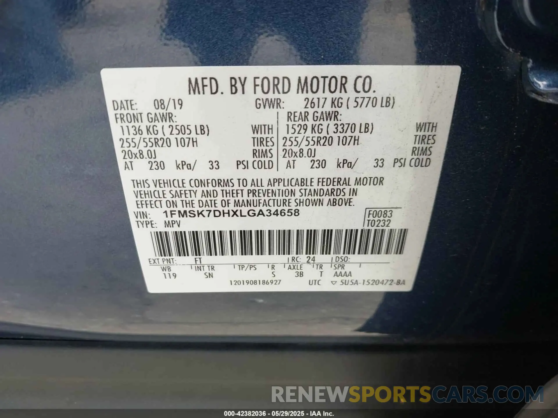 9 Photograph of a damaged car 1FMSK7DHXLGA34658 FORD EXPLORER 2020