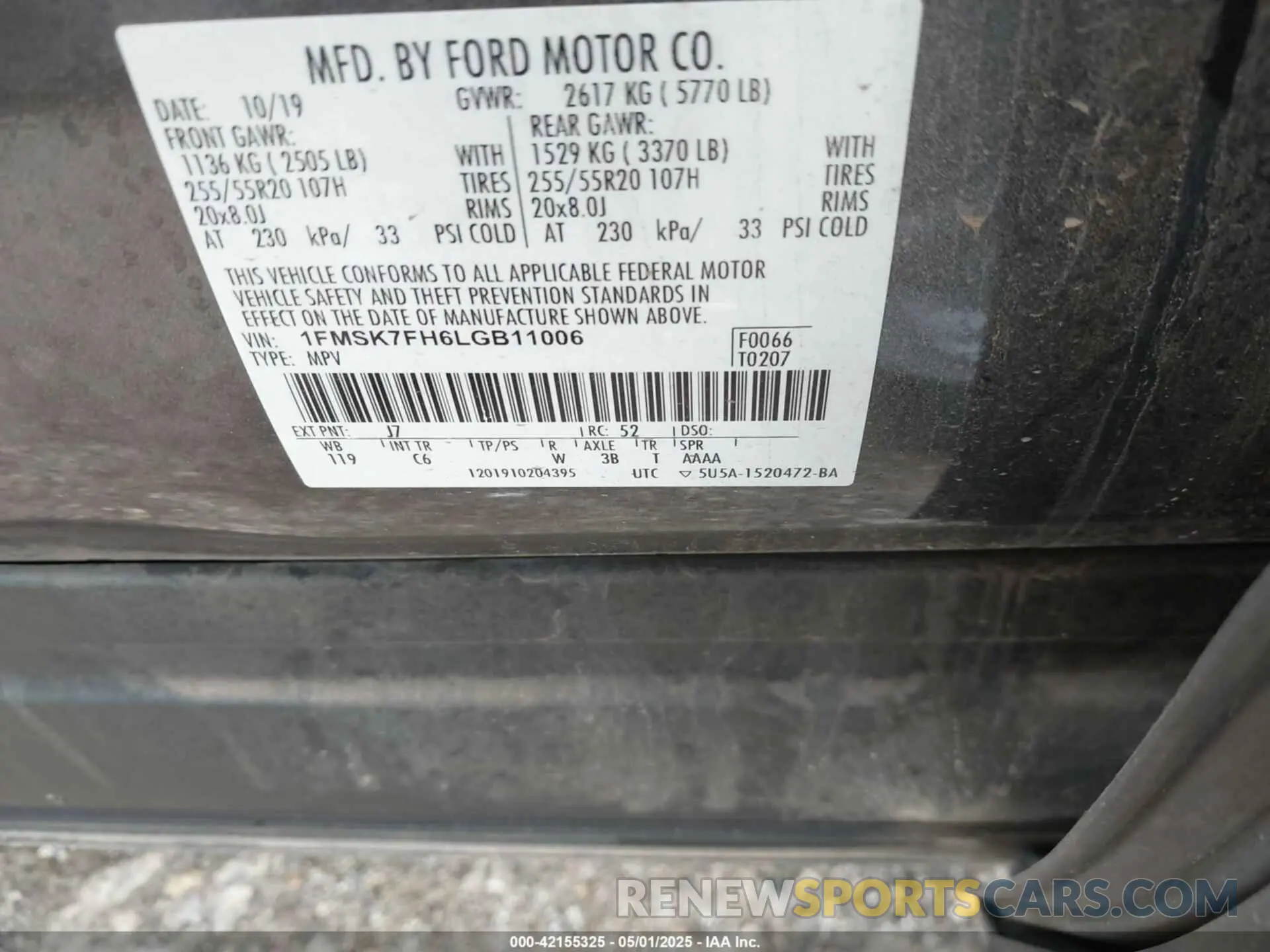 9 Photograph of a damaged car 1FMSK7FH6LGB11006 FORD EXPLORER 2020