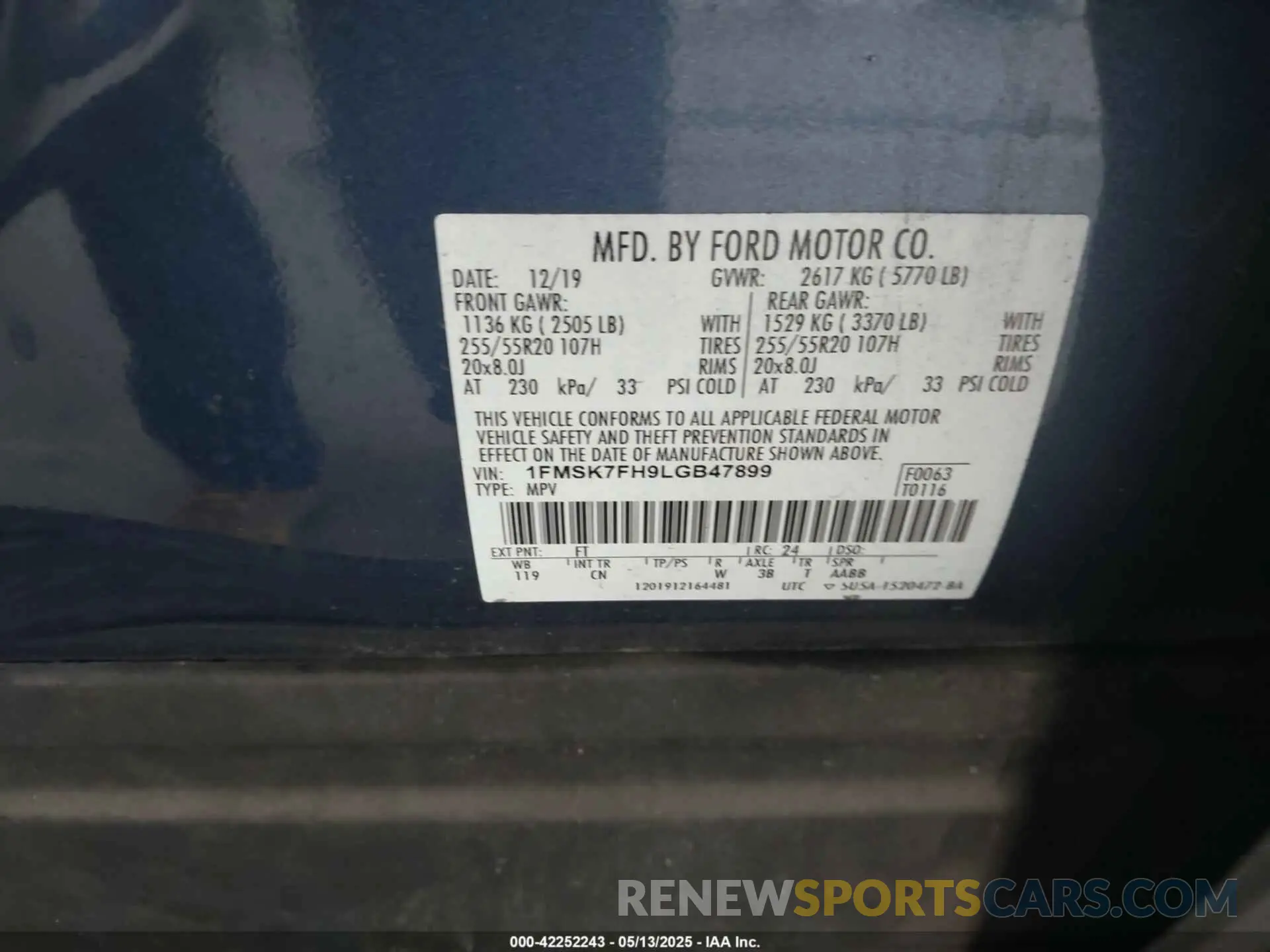 9 Photograph of a damaged car 1FMSK7FH9LGB47899 FORD EXPLORER 2020