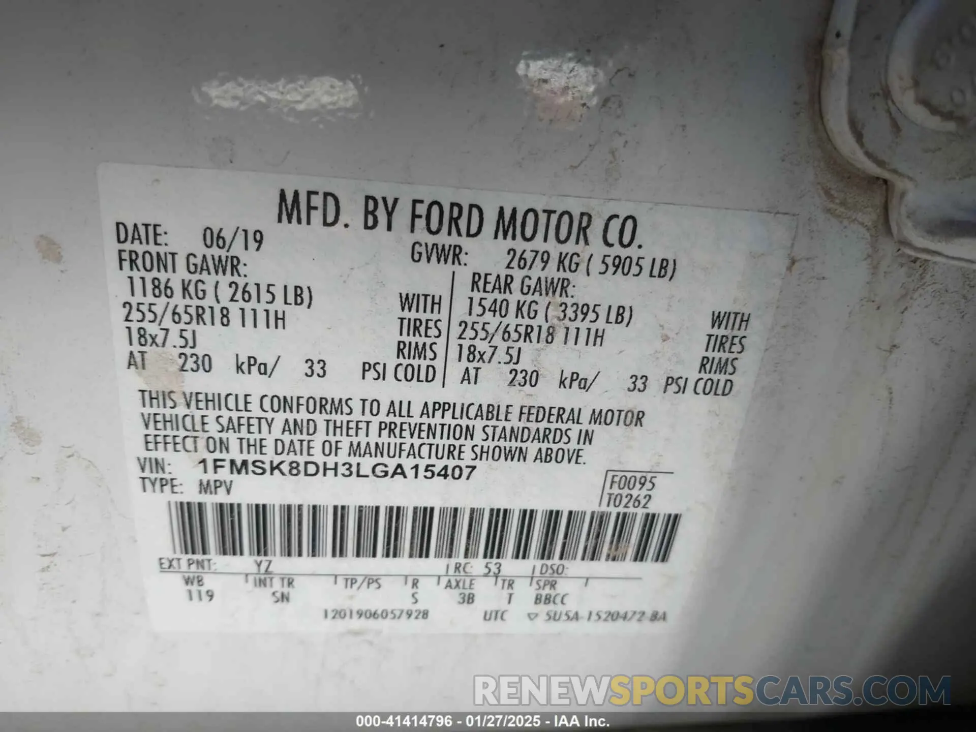 9 Photograph of a damaged car 1FMSK8DH3LGA15407 FORD EXPLORER 2020