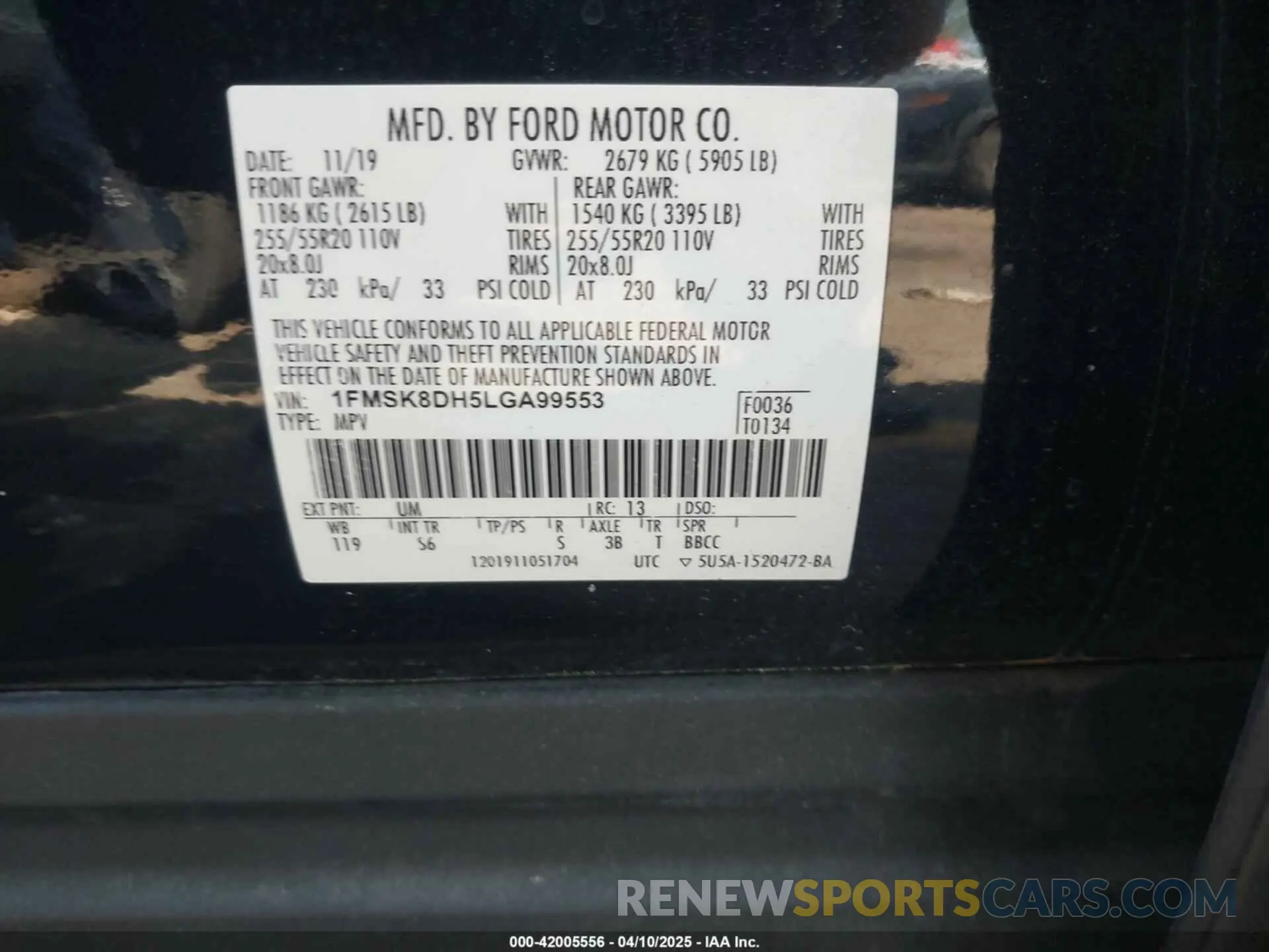 9 Photograph of a damaged car 1FMSK8DH5LGA99553 FORD EXPLORER 2020