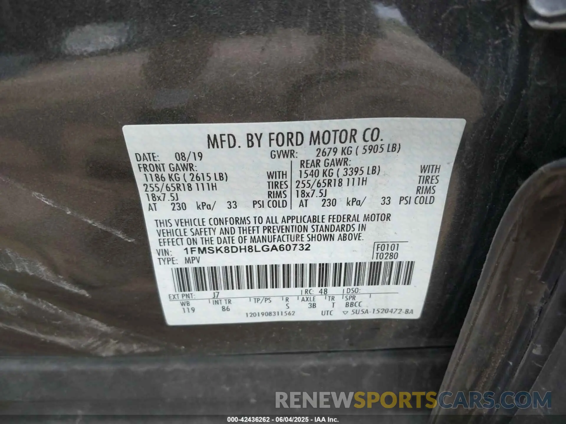 9 Photograph of a damaged car 1FMSK8DH8LGA60732 FORD EXPLORER 2020