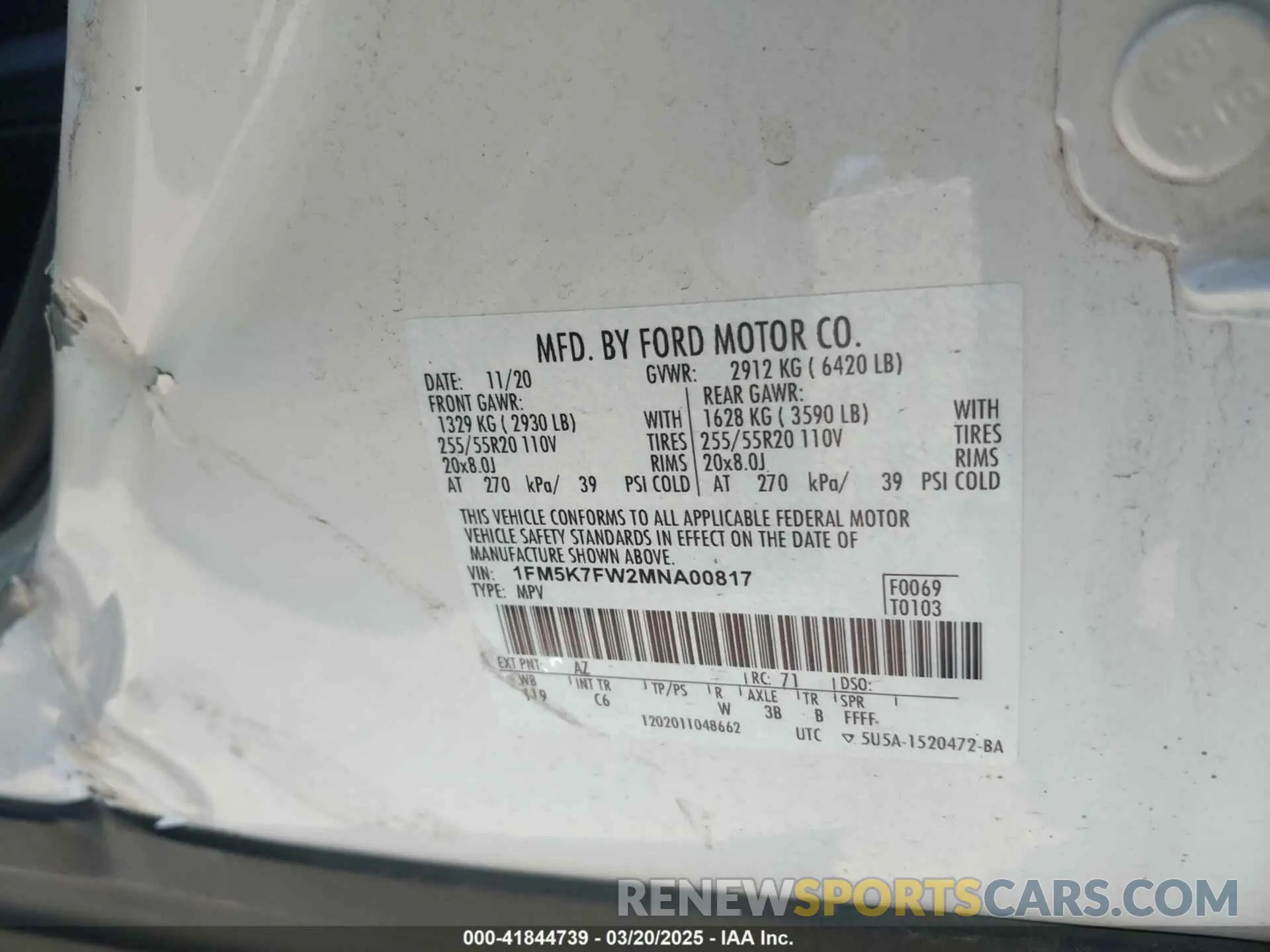 9 Photograph of a damaged car 1FM5K7FW2MNA00817 FORD EXPLORER 2021