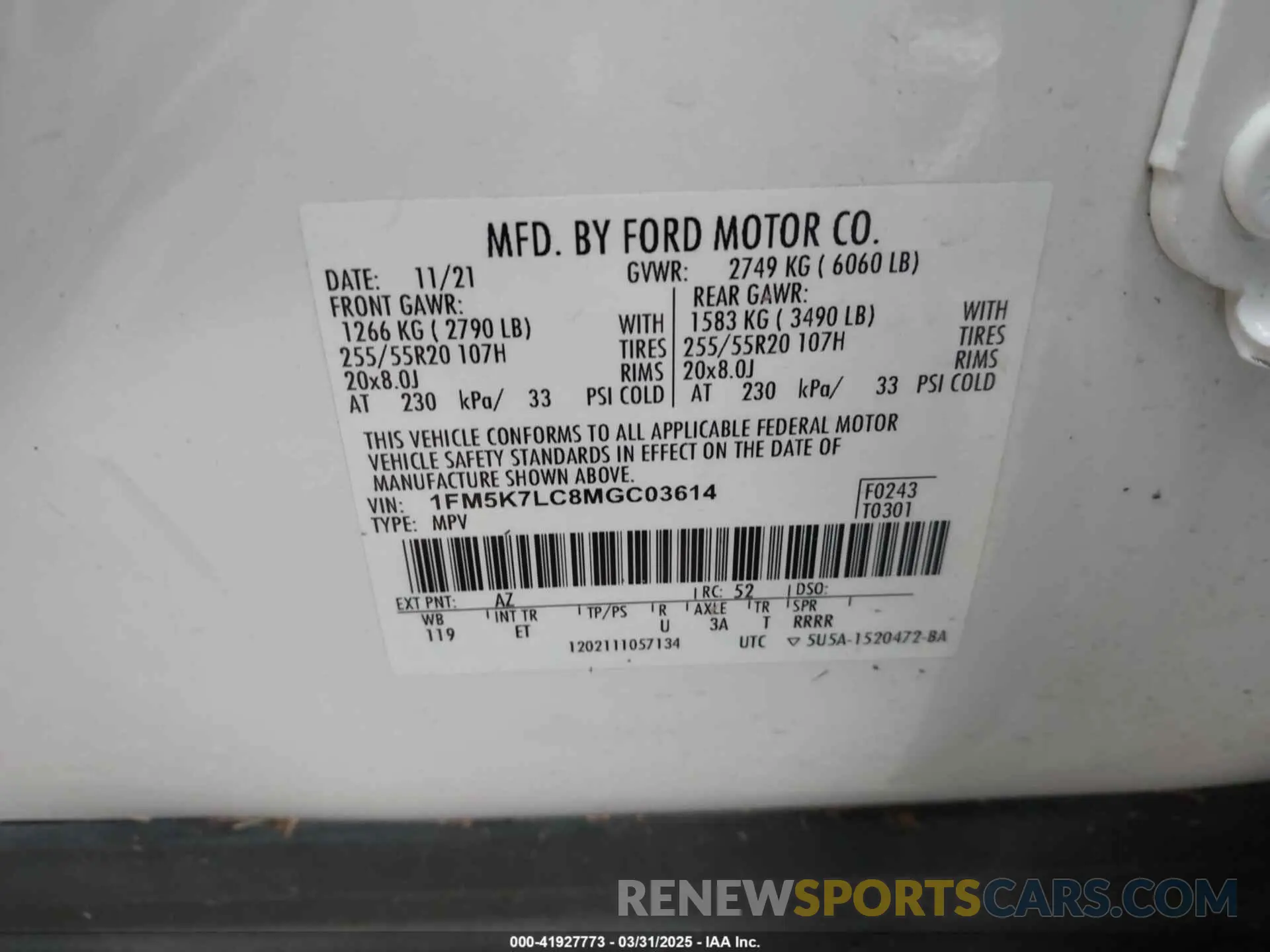 9 Photograph of a damaged car 1FM5K7LC8MGC03614 FORD EXPLORER 2021