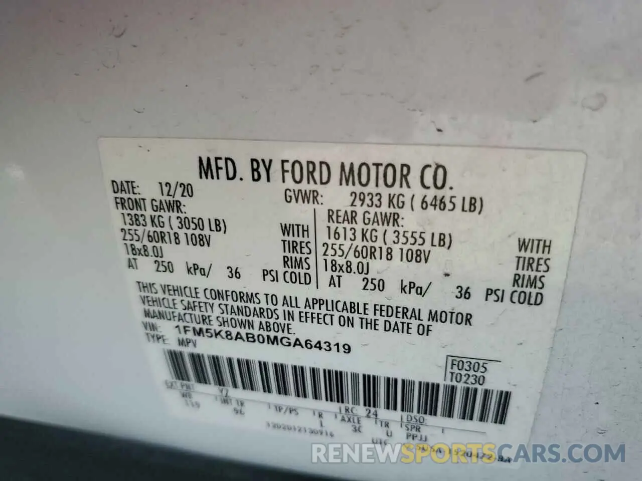 14 Photograph of a damaged car 1FM5K8AB0MGA64319 FORD EXPLORER 2021
