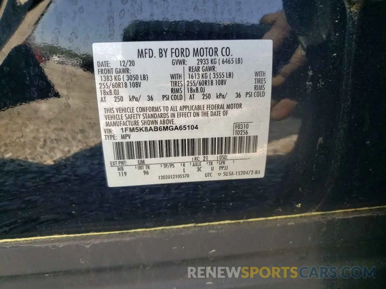 13 Photograph of a damaged car 1FM5K8AB6MGA65104 FORD EXPLORER 2021