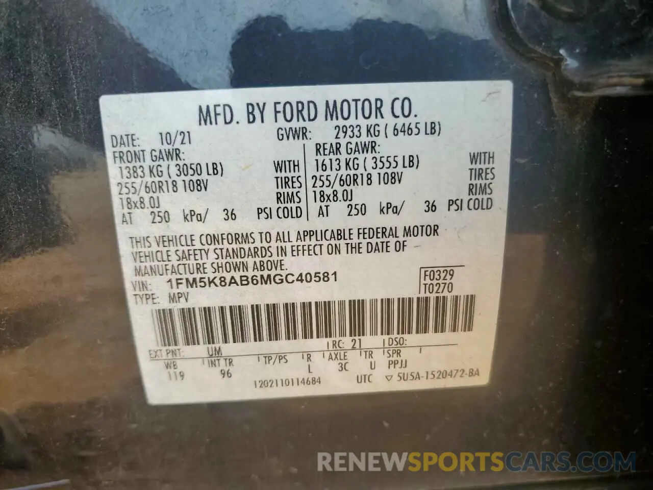 13 Photograph of a damaged car 1FM5K8AB6MGC40581 FORD EXPLORER 2021